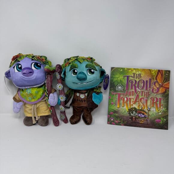 Phipps Conservatory Fen Ivy The Trolls and The Treasure Book 10" Dolls Set of 3 - Picture 1 of 12